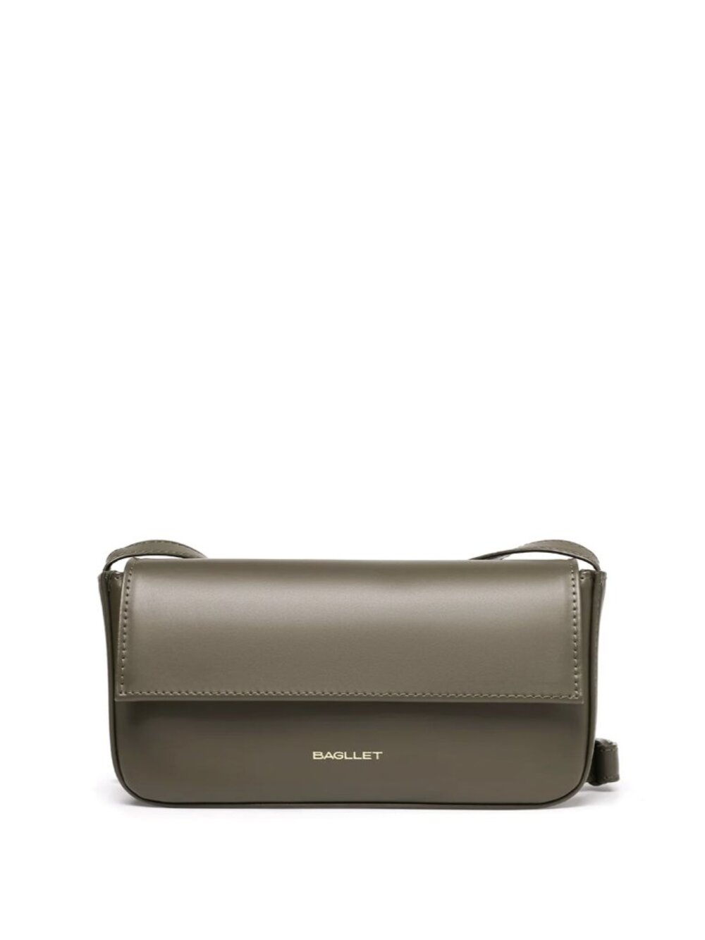 BAGLLET BG105 Olive Italian Leather Baguette Crossbody Bag - Picture 3 of 16